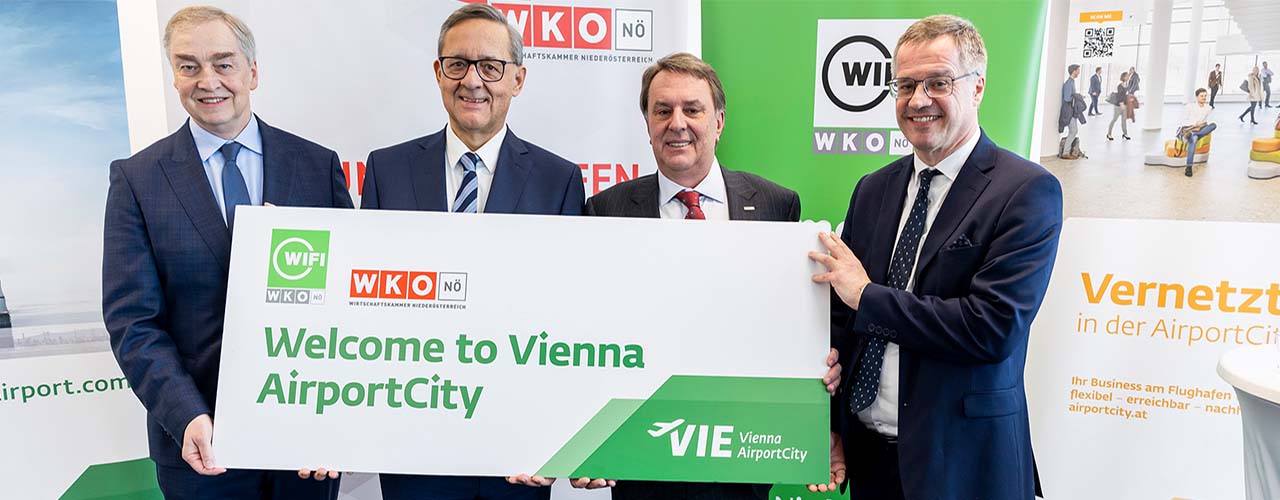 Der Flughafen Wien und das WIFI NÖ heißt zur Vienna Airport City Academy willkommen.